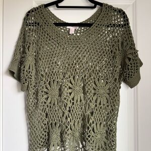 Cropped Green Relaxed Blouse